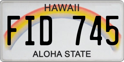 HI license plate FID745