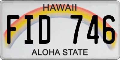 HI license plate FID746