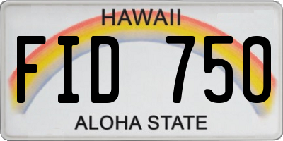 HI license plate FID750