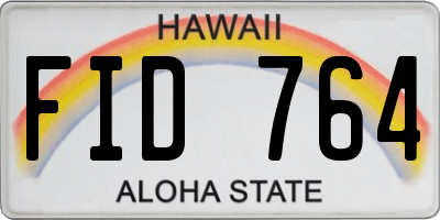 HI license plate FID764