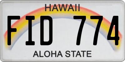 HI license plate FID774