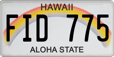 HI license plate FID775