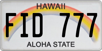 HI license plate FID777