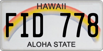 HI license plate FID778