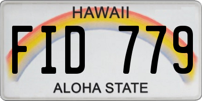 HI license plate FID779