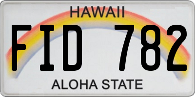 HI license plate FID782