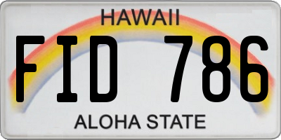 HI license plate FID786