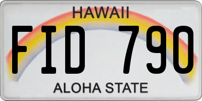 HI license plate FID790