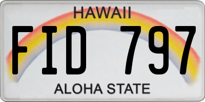 HI license plate FID797