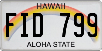 HI license plate FID799