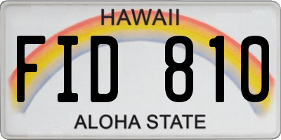 HI license plate FID810