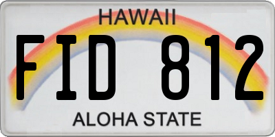 HI license plate FID812