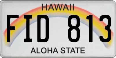 HI license plate FID813