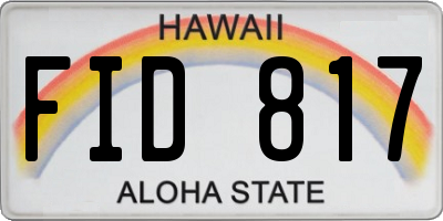 HI license plate FID817