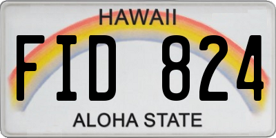HI license plate FID824