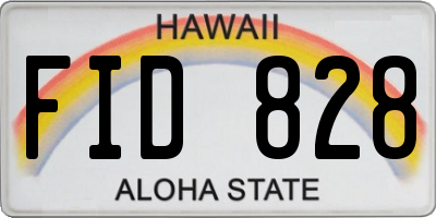 HI license plate FID828