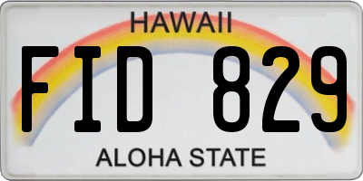 HI license plate FID829