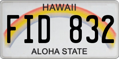HI license plate FID832
