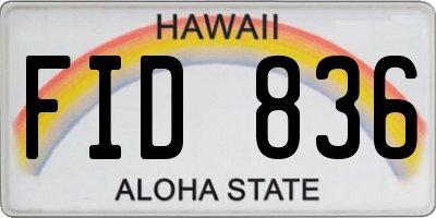 HI license plate FID836