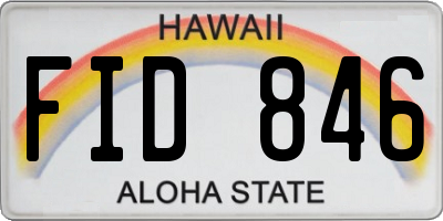 HI license plate FID846