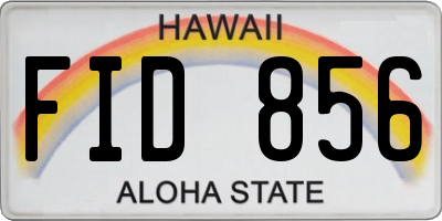 HI license plate FID856
