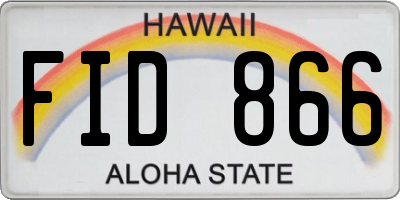 HI license plate FID866