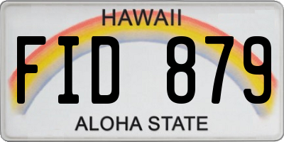 HI license plate FID879