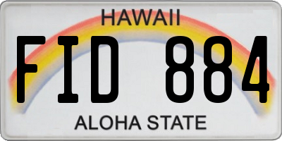 HI license plate FID884