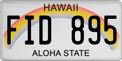 HI license plate FID895