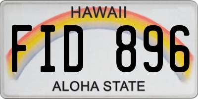 HI license plate FID896