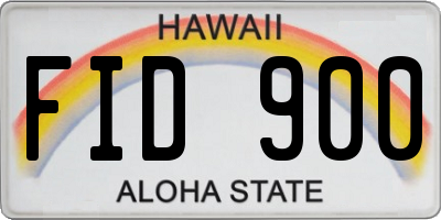 HI license plate FID900