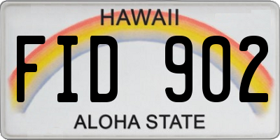 HI license plate FID902