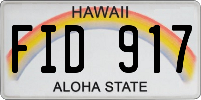 HI license plate FID917