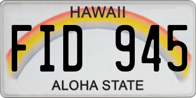 HI license plate FID945