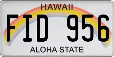 HI license plate FID956
