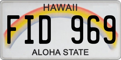HI license plate FID969