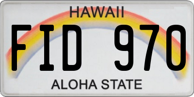 HI license plate FID970