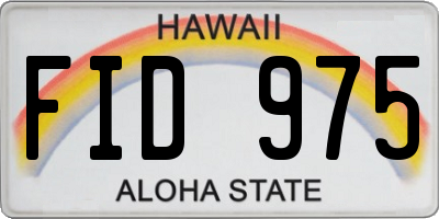 HI license plate FID975