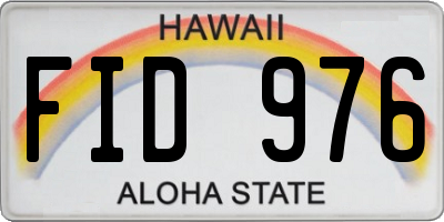 HI license plate FID976