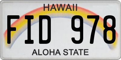 HI license plate FID978