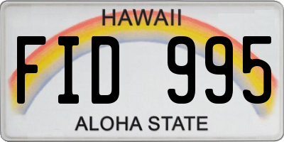 HI license plate FID995
