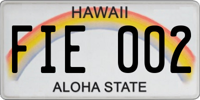 HI license plate FIE002