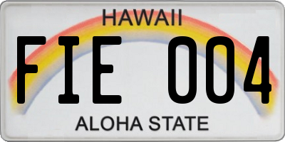 HI license plate FIE004