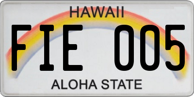 HI license plate FIE005