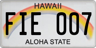 HI license plate FIE007