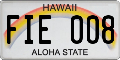 HI license plate FIE008
