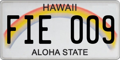 HI license plate FIE009