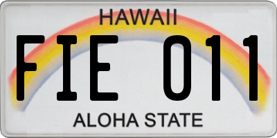 HI license plate FIE011