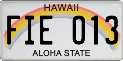 HI license plate FIE013