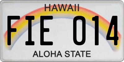 HI license plate FIE014